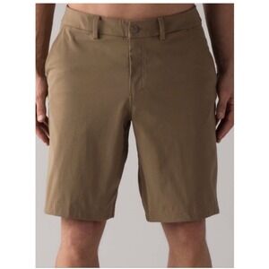Lululemon Commission Short Qwick Chino 9" Brown Mens 36 Golf Preppy Smart Casual